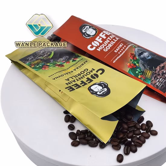 Borsa per imballaggio del caffè con soffietto laterale con valvola
