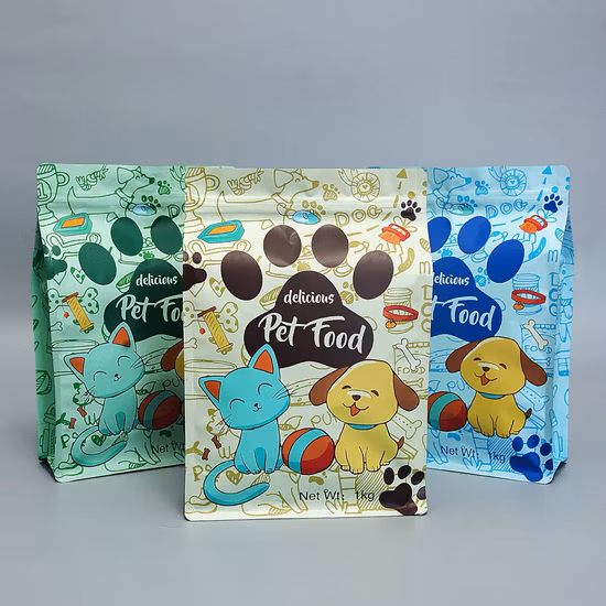 Sacchetti per imballaggio in plastica per alimenti in Mylar per cani e gatti con chiusura a zip trasparenti contro l'umidità