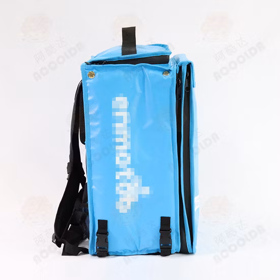 Colore blu Glovo Borsa termica riutilizzabile espandibile impermeabile per pizza Consegna di cibo caldo Carry Delivery Zaino Borsa termica per pranzo in alluminio per bici da moto